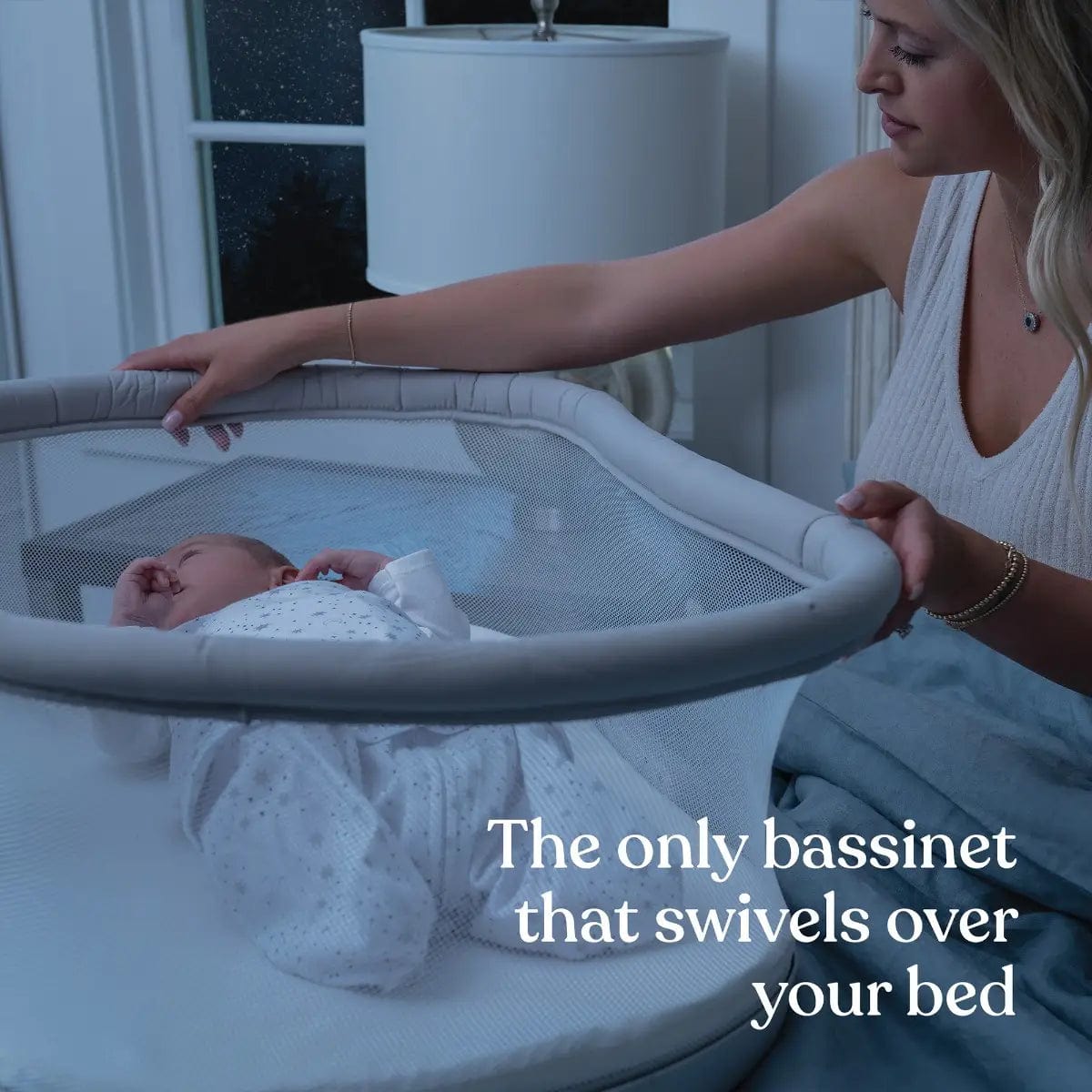 HALO Bassinest 3.0 Soothe Baby Bassinet - Portable Sleeper with Soothing Vibrations & Night Light for Newborns - Perfect for Nursery, Bedroom & Travel Use