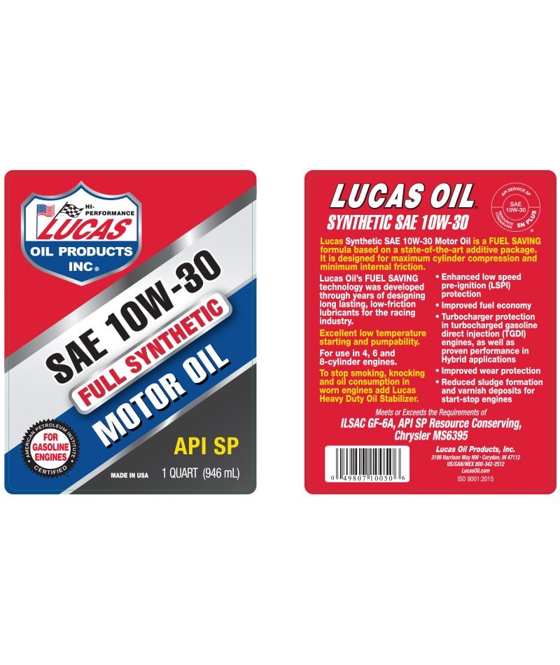 Premium Synthetic Motor Oil 1 Quart SAE 10W-30 API SN Plus - High Performance Engine Lubricant for Cars, Trucks & SUVs - Ideal for Extreme Temperatures & Long Drain Intervals