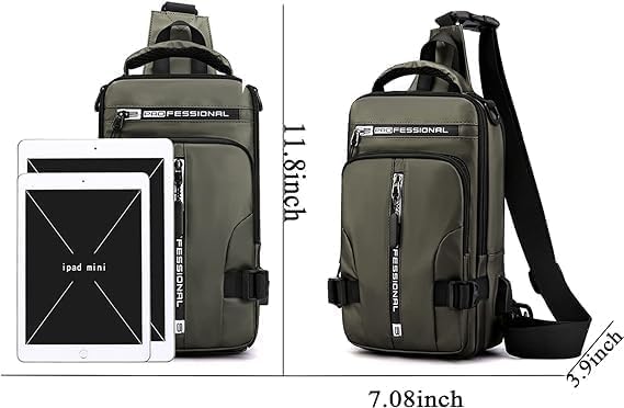 Shrux Waterproof Sling Backpack - USB Charging for Travel & Gym