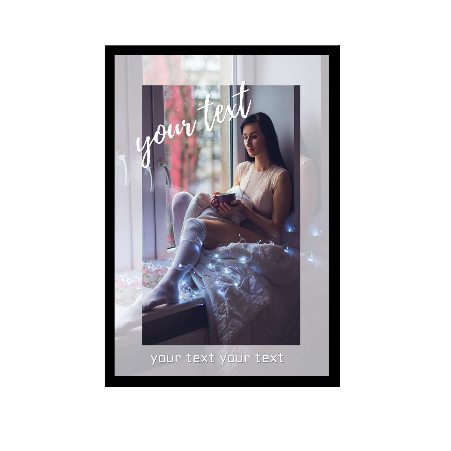 Custom Happy Birthday Poster with Kid's Photo - Personalized 16x24 Inch Black Metal Framed Wall Art for Bedroom Decor & Birthday Party Decorations - Perfect Gift for Kids, Nursery, or Birthday Party Backdrop