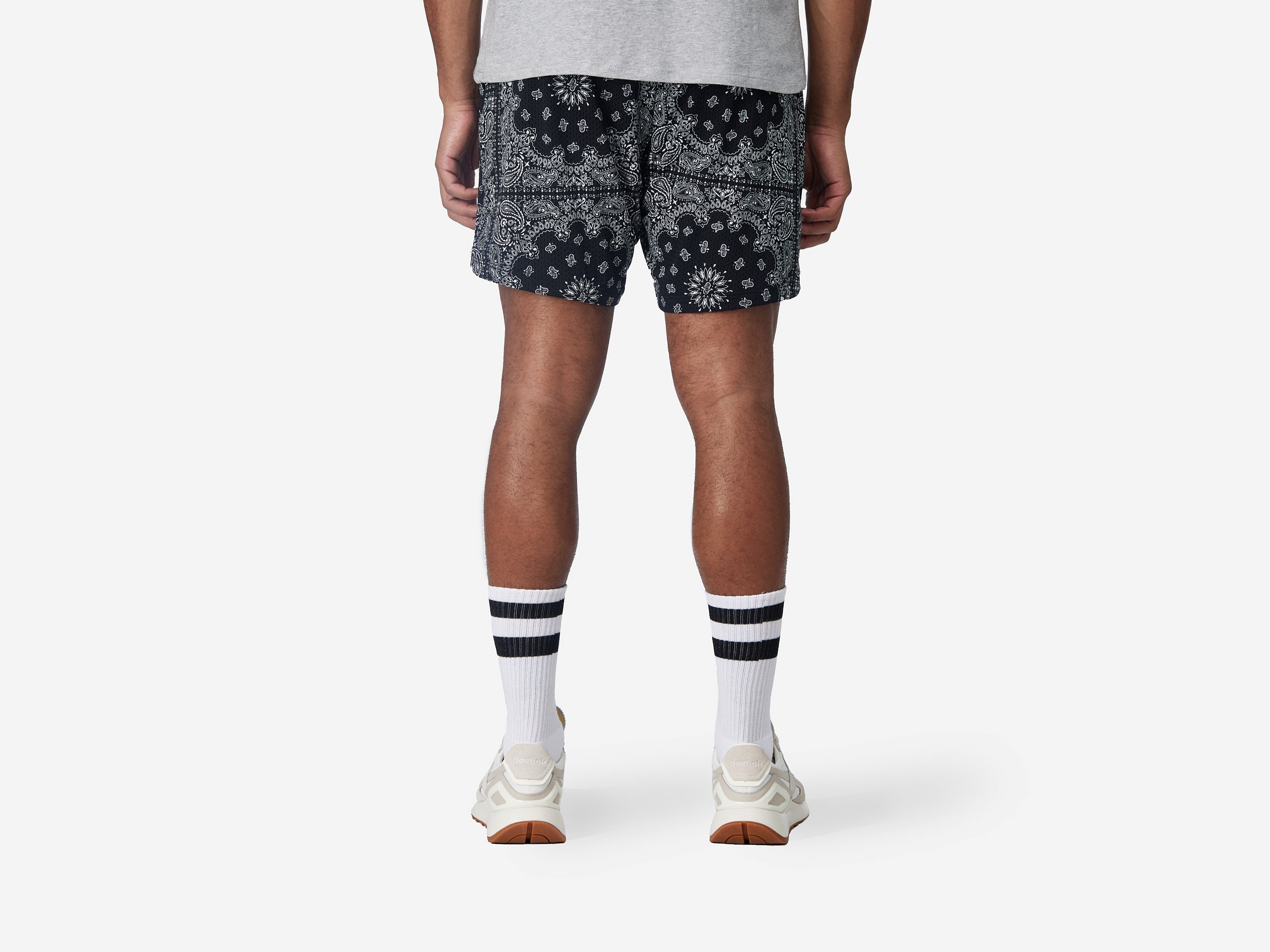 6 Pocket Lounge Shorts for Men - Comfortable Casual Bandana Print Shorts - Perfect for Relaxing at Home, Lounging, or Summer Outings