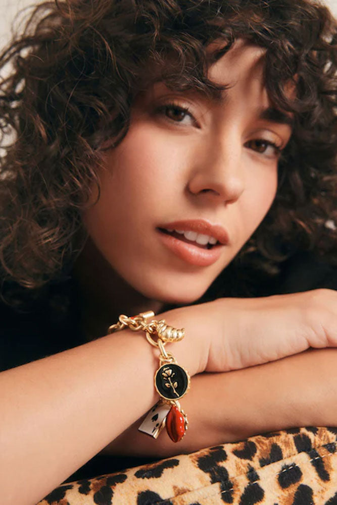 Chunky Gold Chain Charm Bracelet for Women - Trendy Layered Statement Jewelry for Casual & Party Outfits