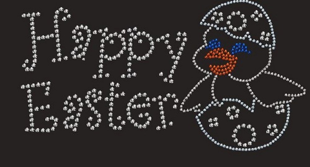 Easter Rhinestone Iron-On Transfer - Sparkling DIY Decals for T-Shirts, Bags & Hats - Perfect for Easter Crafts, Party Decor & Holiday Gifts