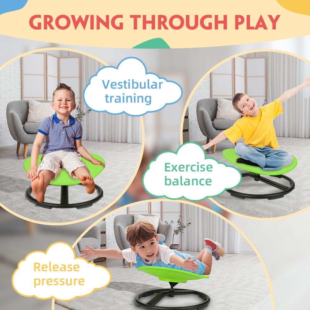 Sensory Spinning Chair for Kids with Autism & ADHD - Toddler Swivel Chair Sit & Spin Toy - Easter Birthday Gift for Boys & Girls - Calming Sensory Toy for Classroom & Home Use