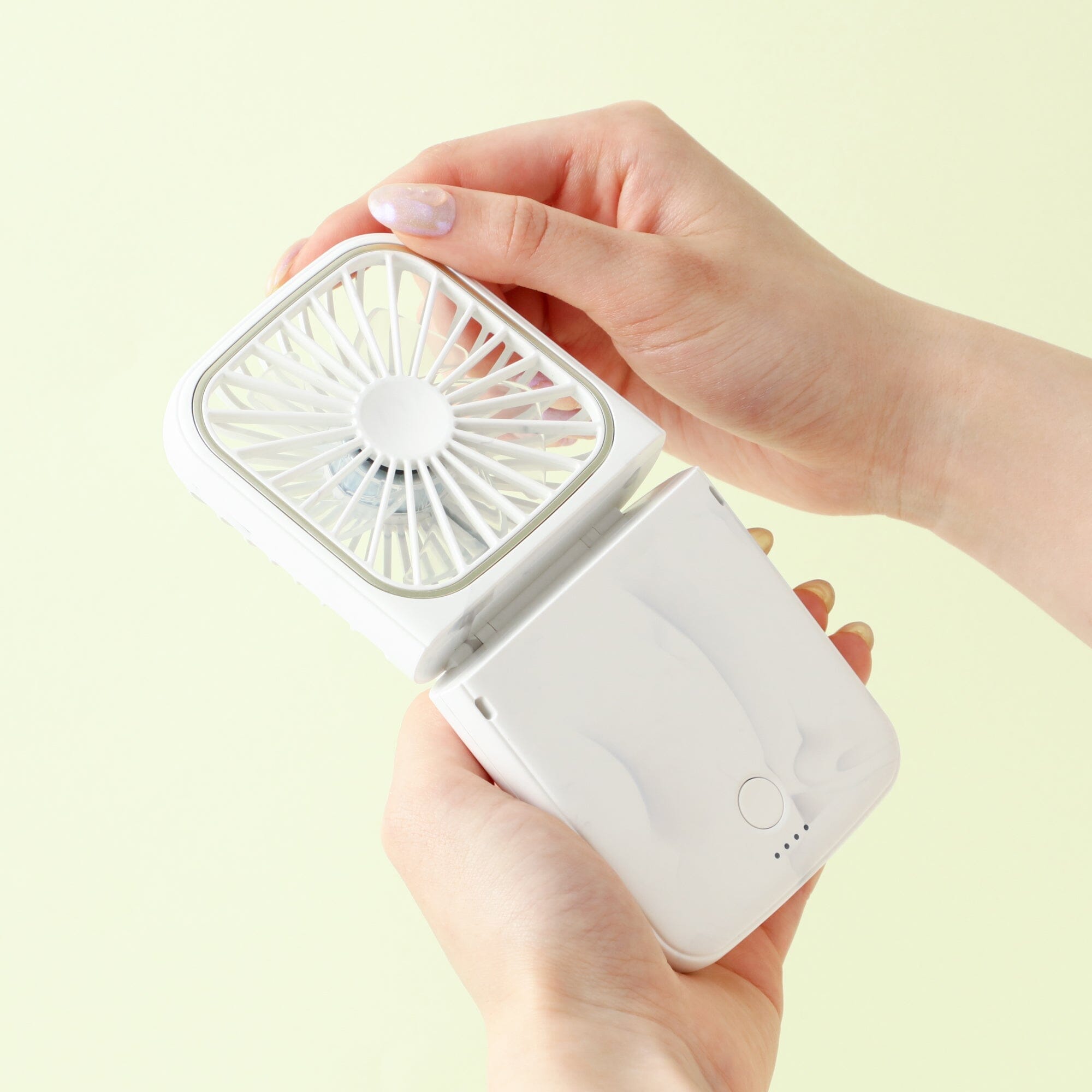 FRAIS Smart Handy Fan - Portable USB Rechargeable Mini Fan with Marble White Design - Perfect for Office, Travel, and Outdoor Activities