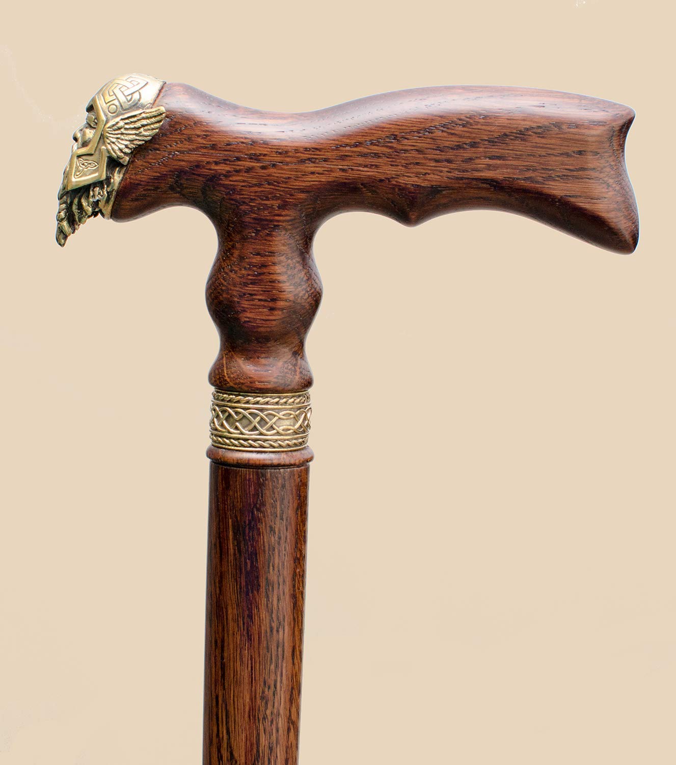 Handcrafted Viking Thor Wooden Walking Cane for Men - Premium Designer Walking Stick for Gentlemen - Perfect for Cosplay, Medieval Reenactments & Elderly Support