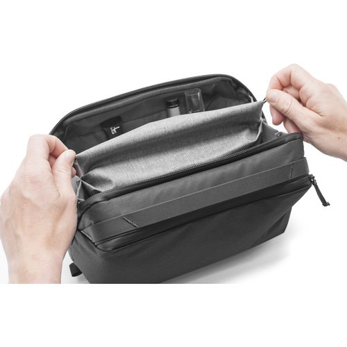 Peak Design Travel Wash Pouch - Waterproof Toiletry Bag for Men & Women, Compact Organizer for Cosmetics & Toiletries (Black) - Perfect for Camping, Gym, Business Trips & Air Travel