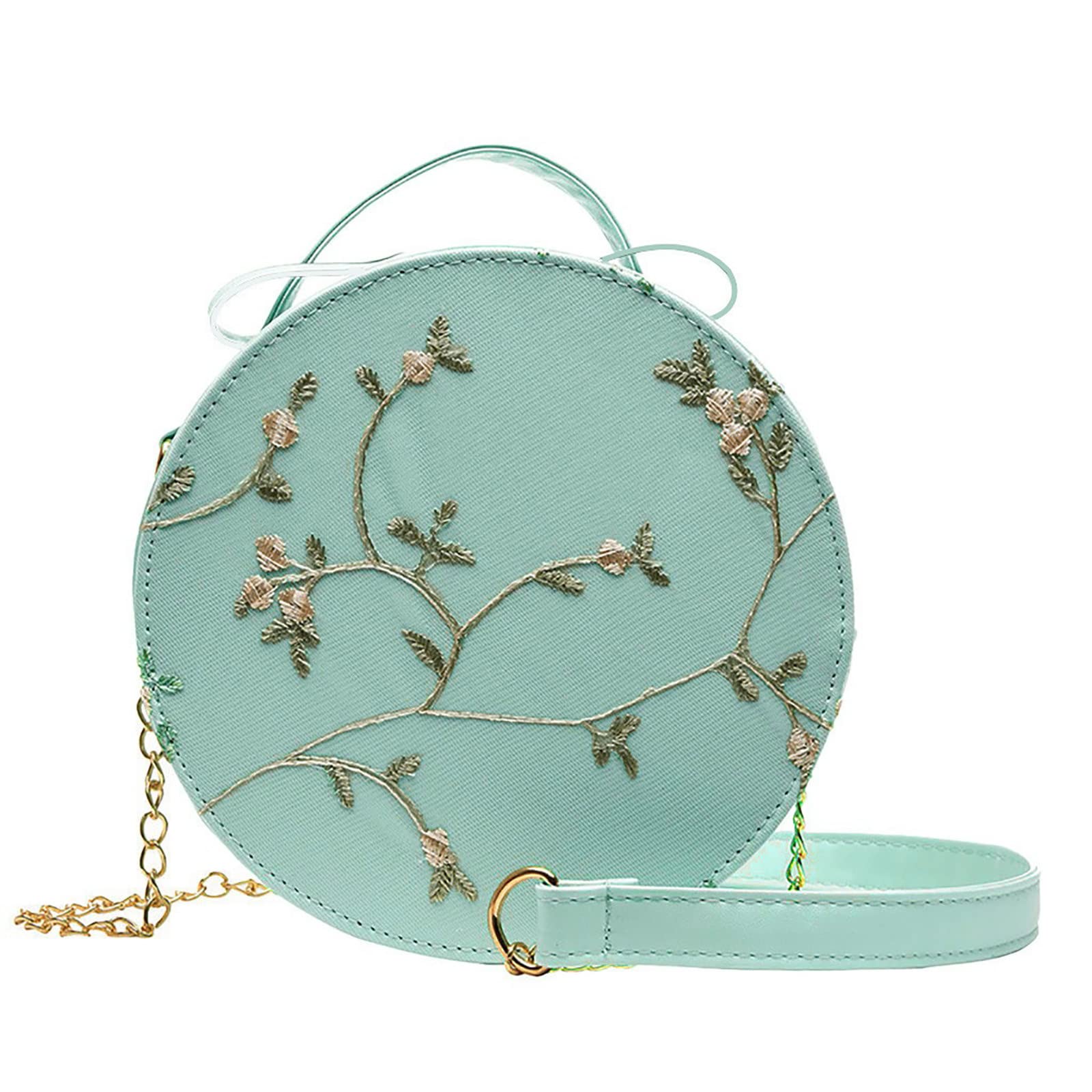 Elegant Lace Crossbody Bag for Women - Small Round Solid Color Shoulder Handbag | Perfect for Casual Outings, Shopping & Travel