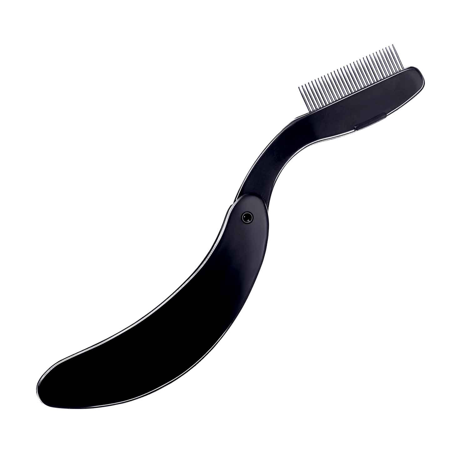 TecUnite 4 Pack Stainless Steel Eyelash & Eyebrow Comb - Professional Lash & Brow Makeup Brush for Perfect Grooming (Black) | Ideal for Home, Salon & Travel Makeup Kits