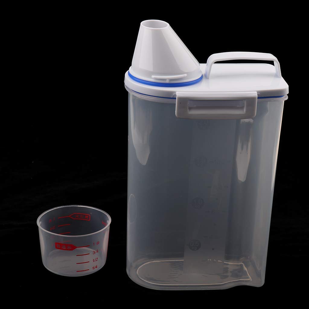 Premium Pet Food Storage Container with Measuring Cup - Airtight Dry Food Dispenser for Dogs, Cats & Rabbits - Perfect for Home, Travel & Outdoor Feeding