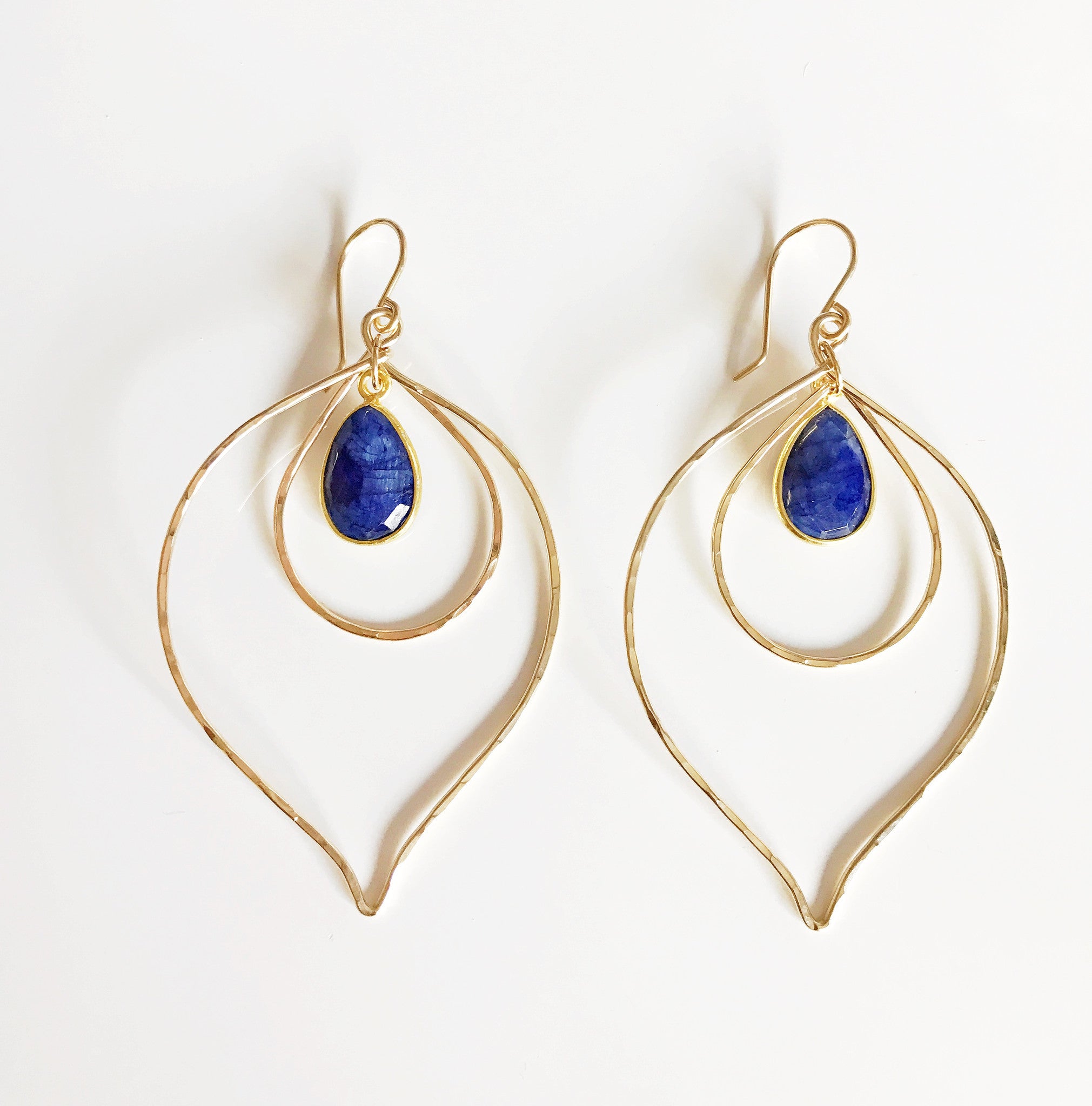 Chloe Lapis Lazuli Earrings - Genuine Stone Dangle Earrings for Women, Handmade Jewelry Gift (E269) | Perfect for Weddings, Parties & Special Occasions