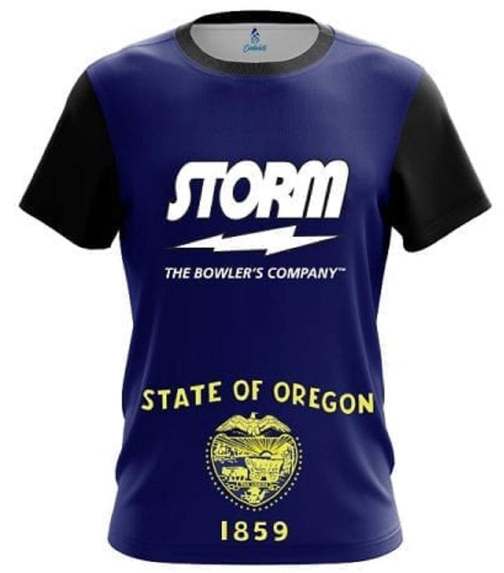 Storm Oregon Flag Bowling Jersey – High-Performance Bowling Shirt for Men & Women – Perfect for League Play, Tournaments & Casual Bowling