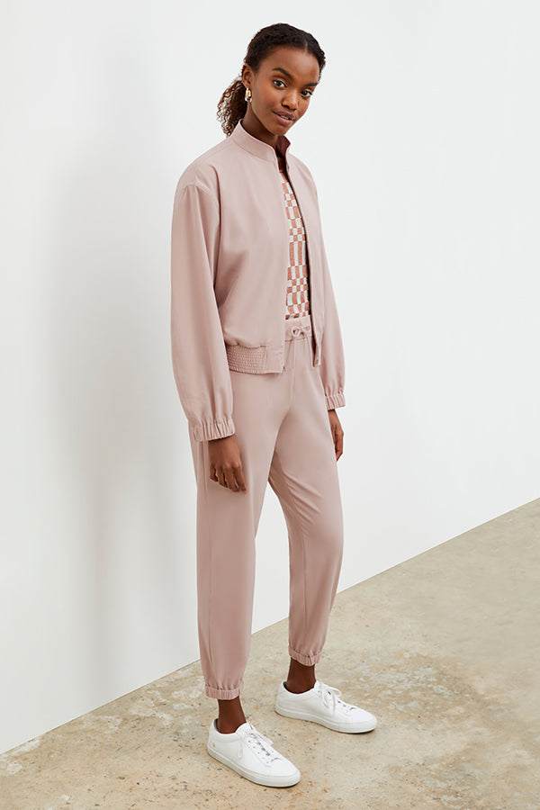 Delaney Jogger Pants for Women - OrigamiTech Stretch Fabric in Blush Pink | Comfortable Lounge & Workout Joggers for Yoga, Running & Casual Wear