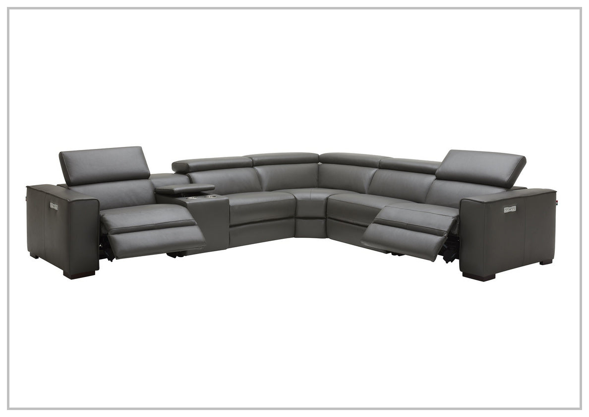 Gio Italia Aventura L-Shaped Leather Power Reclining Sectional Sofa - Modern Living Room Furniture for Home Theater & Family Gatherings