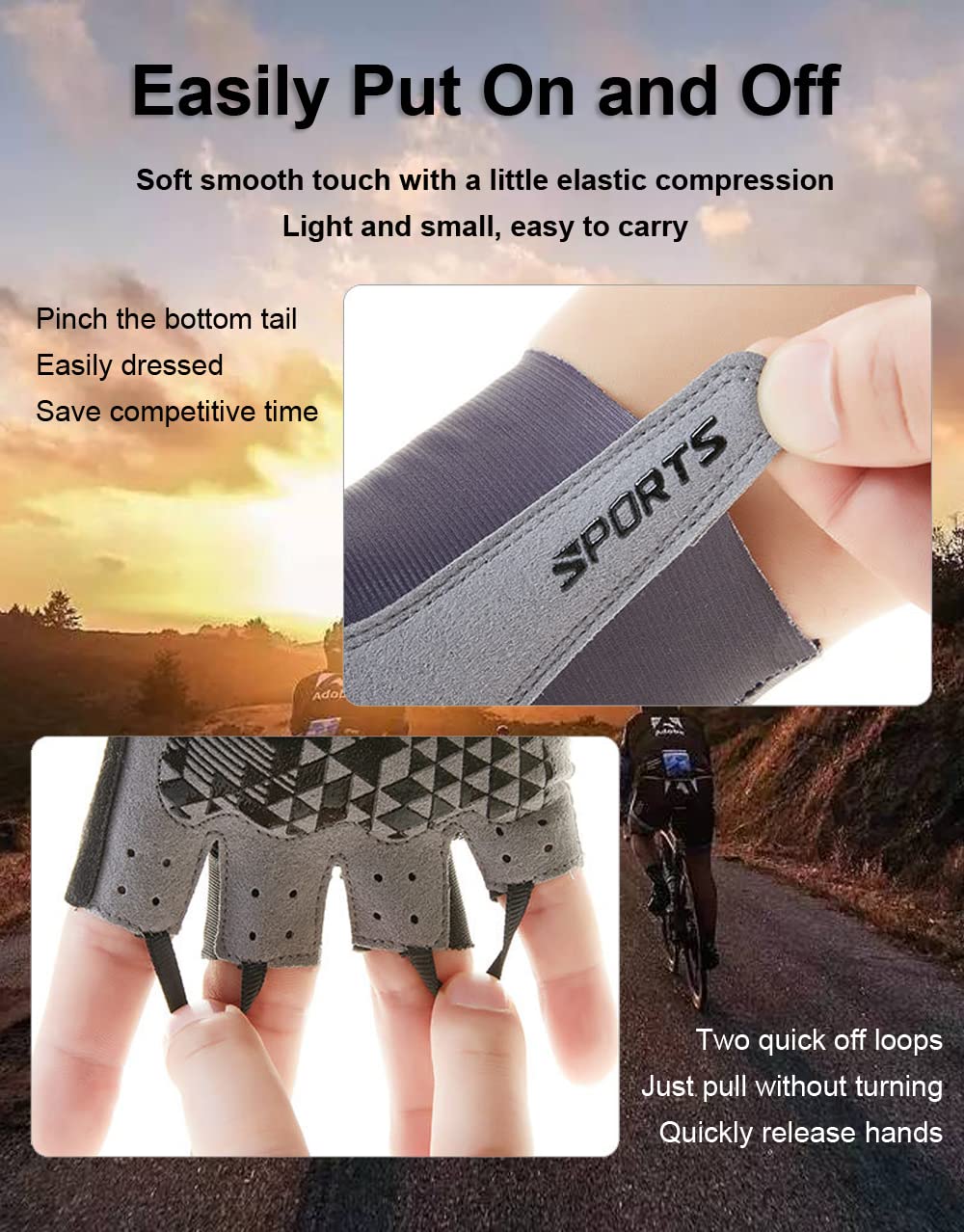 Breathable Half Finger Cycling Gloves for Men & Women - Lightweight MTB Bike Gloves with Gel Padding - Perfect for Mountain Biking, Road Cycling & Commuting