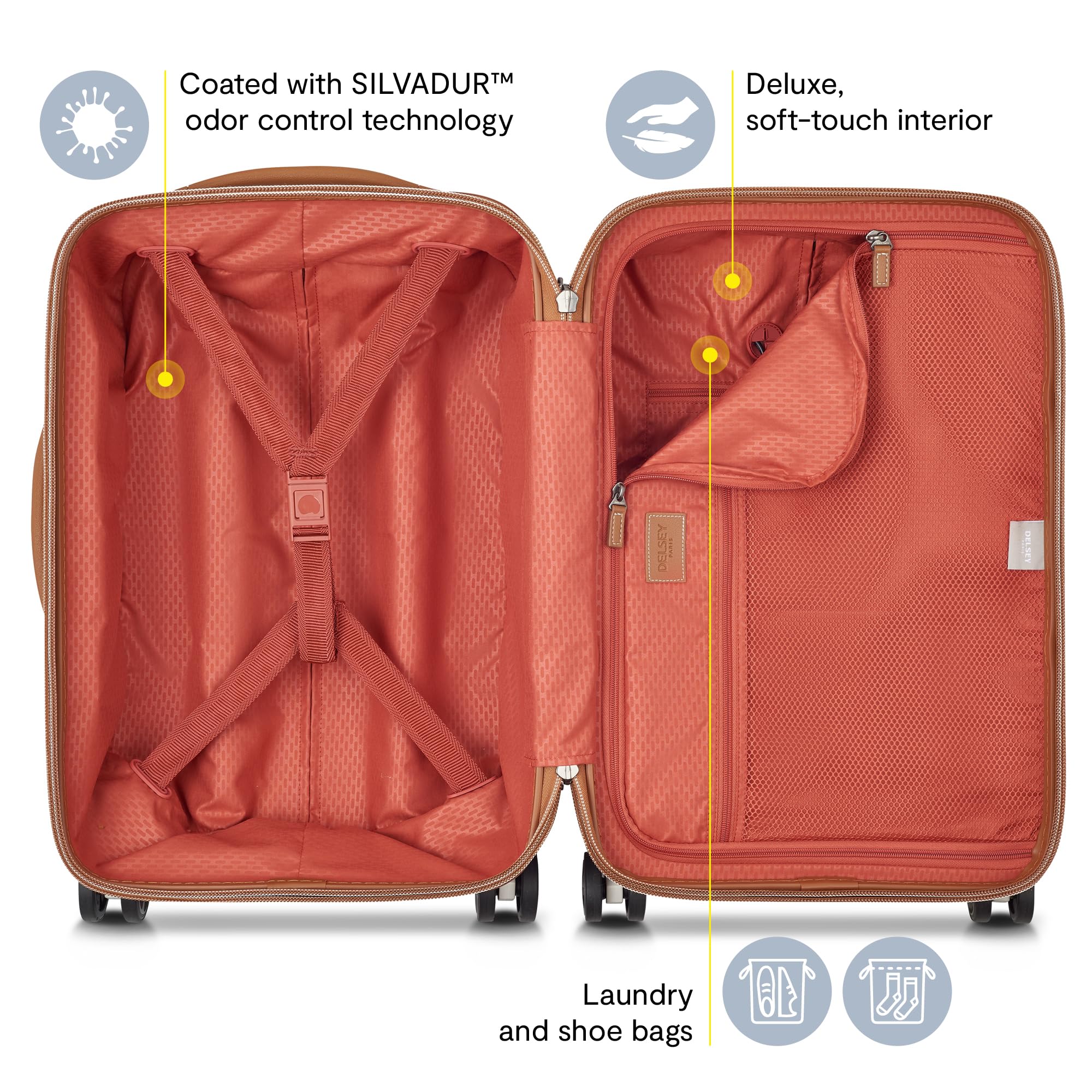Delsey Paris Chatelet Air 2.0 Hardside Spinner Carry-On Luggage 20 Inch - Lightweight Durable Suitcase for Travel, Business Trips & Weekend Getaways (Chocolate Brown)