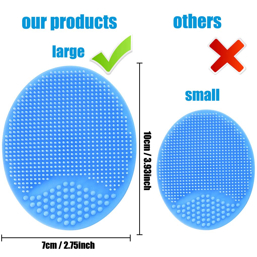 Baby Bath Brush & Cradle Cap Brush - Soft Silicone Massage & Exfoliating Scrubber for Newborns & Toddlers - Gentle Skin Care for Dry Skin, Eczema & Cradle Cap (Large, Blue & Green) - Perfect for Bath Time & Baby Spa Moments