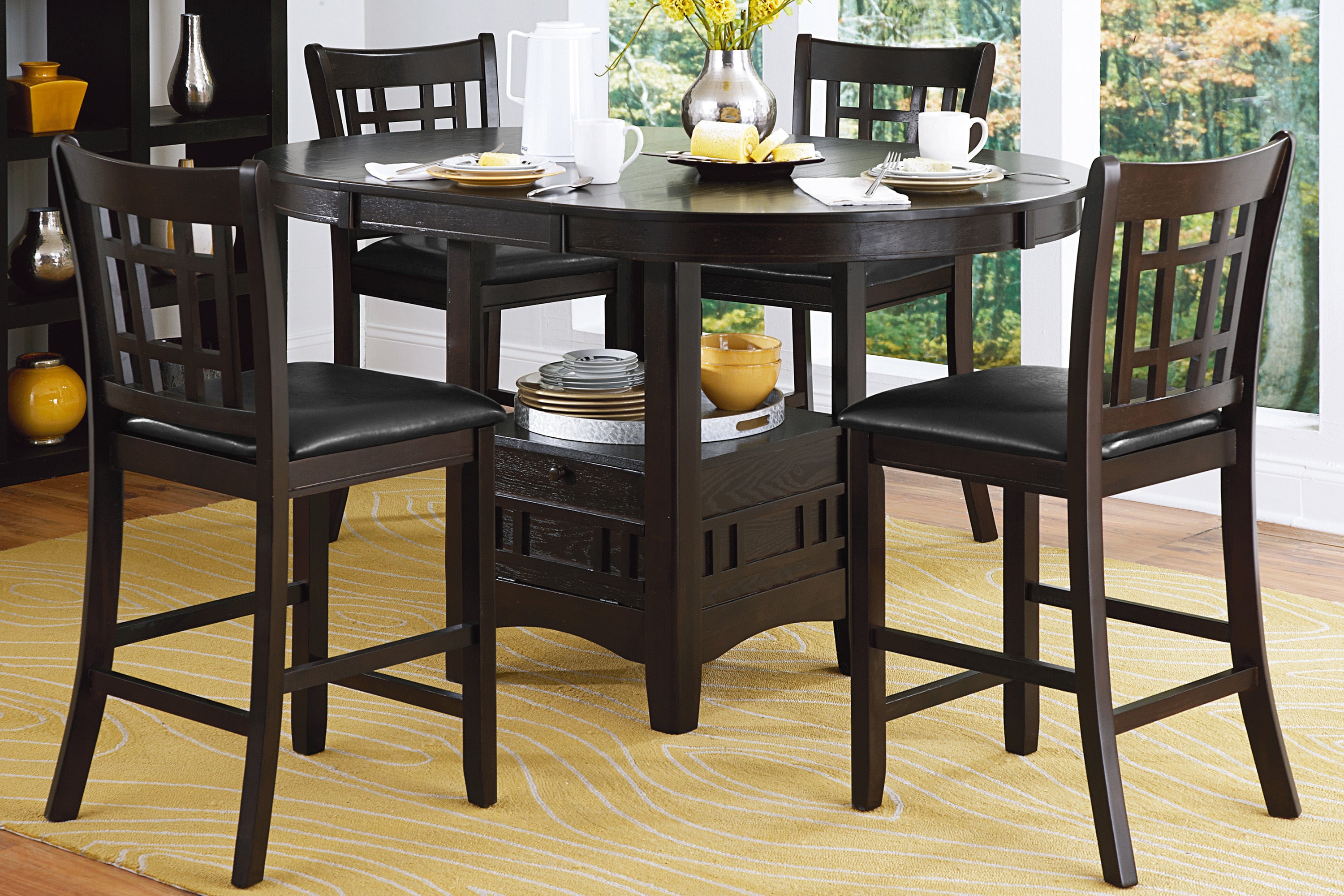 2-Piece Dark Cherry Faux Leather Counter Height Dining Chairs - Classic Style Bar Stools for Kitchen Island, Breakfast Nook & Pub Table Seating