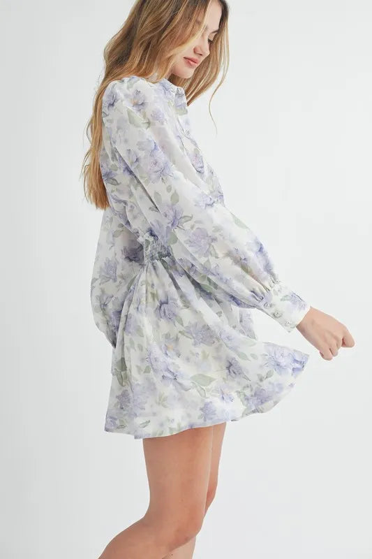 Floral Print Button Down Blouse and Mini Skirt Set for Women - Summer Casual Outfit, Office Wear & Date Night Fashion