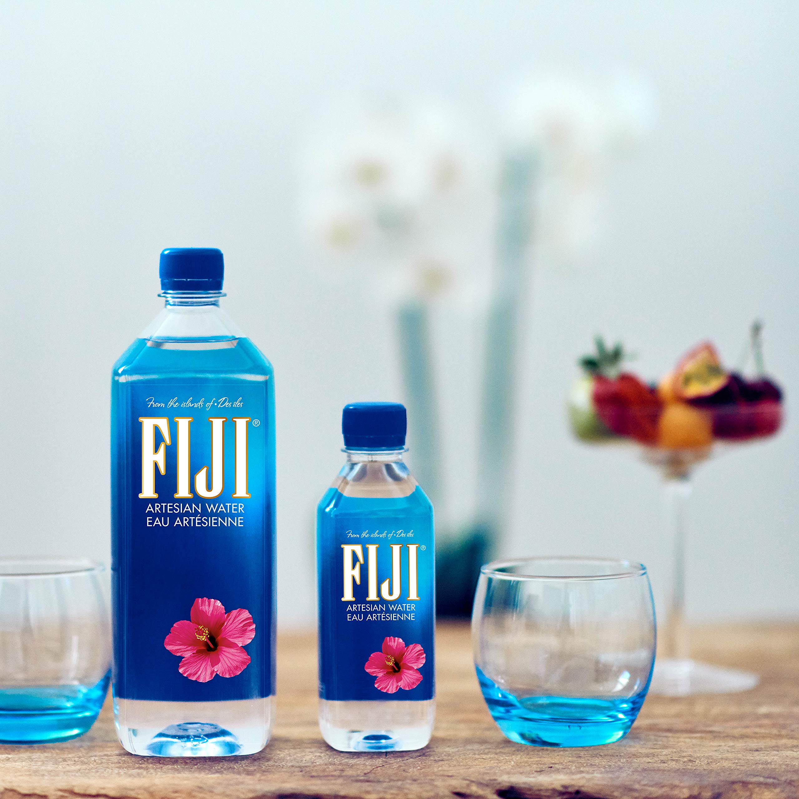 FIJI Natural Artesian Water 1L (33.8 fl oz) Bottle - Premium Alkaline Spring Water with Electrolytes for Hydration - Perfect for Gym, Office, Travel & Outdoor Activities