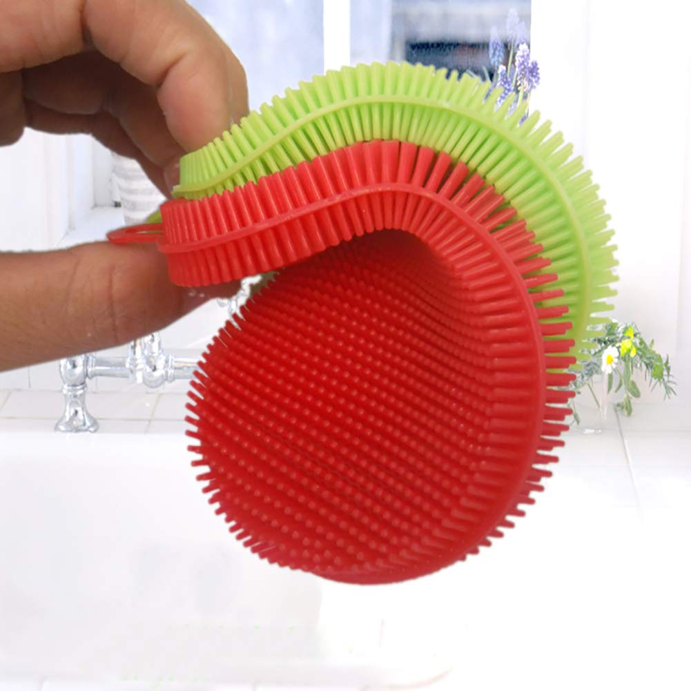 Food Grade Silicone Sponge Brush (3 Pack) - BPA Free, Heat Resistant for Dish Washing & Kitchen Cleaning