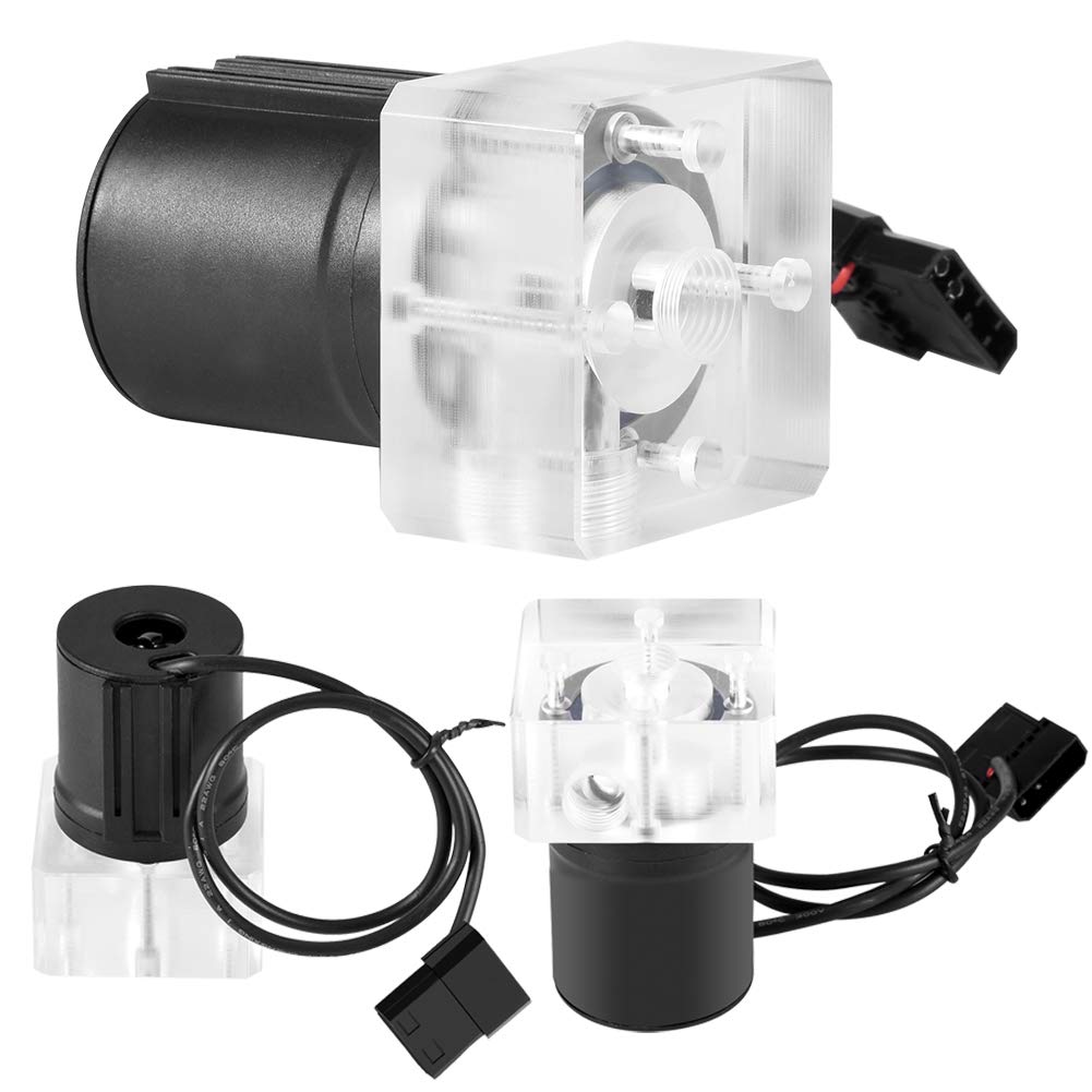 High-Performance G1/4 Thread Silent CPU Water Cooling System with Large 4-Pin Connector - Efficient Computer Liquid Cooling Pump for Gaming PCs, Workstations, and Overclocking Rigs