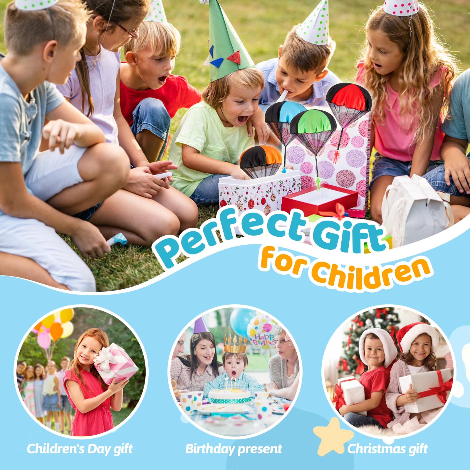 Best Parachute Toys for Kids - 4 Pack Easter Egg Fillers & Outdoor Flying Toys - Fun Birthday Gifts for Boys & Girls Ages 3-12 - Cool STEM Toys for Toddlers & Teens - Perfect for Easter, Birthday Parties & Outdoor Play