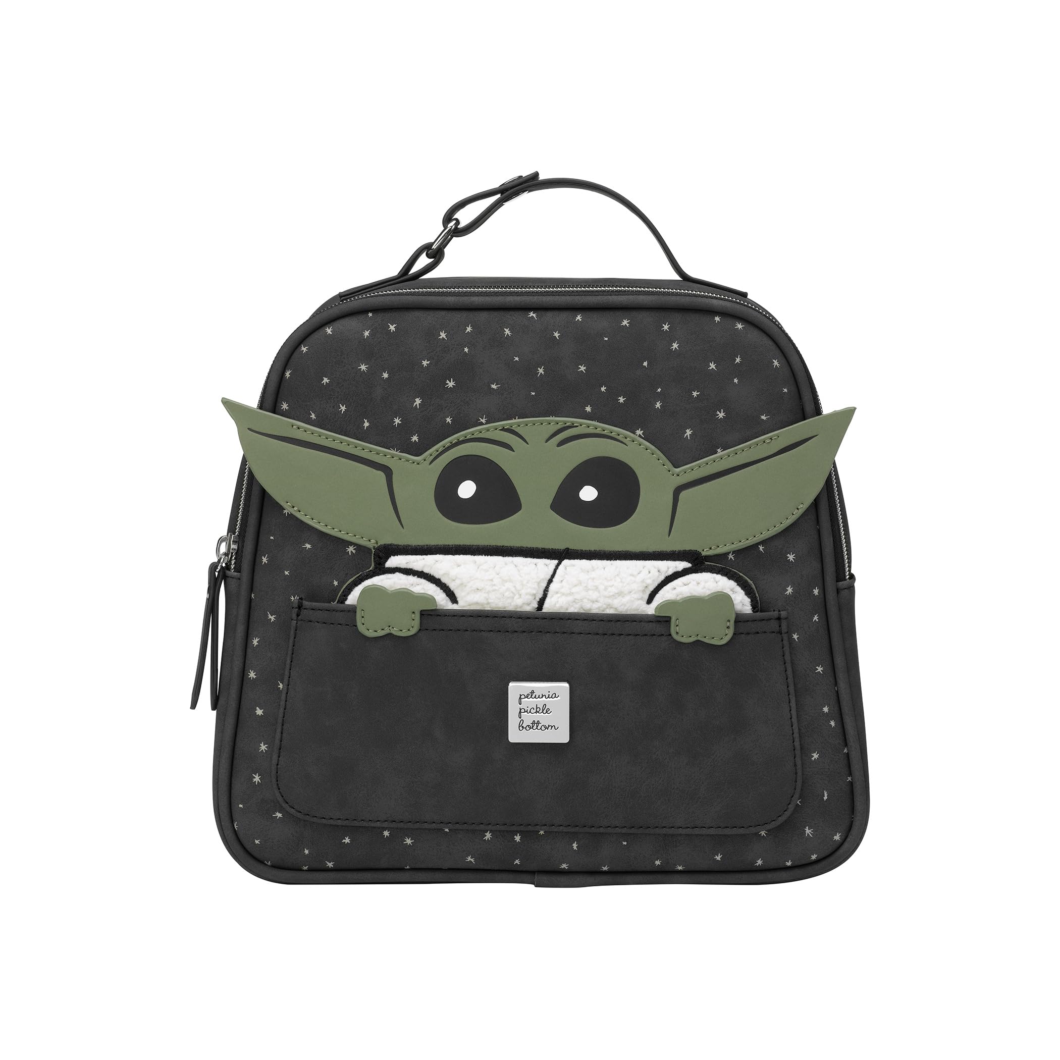 Petunia Pickle Bottom Insulated Tandem Bottle & Lunch Tote - Holds 3 Bottles, Snacks & Wireless Pump - Easy to Clean Disney Star Wars The Child Design - Perfect for Daycare, Travel & Work Commutes
