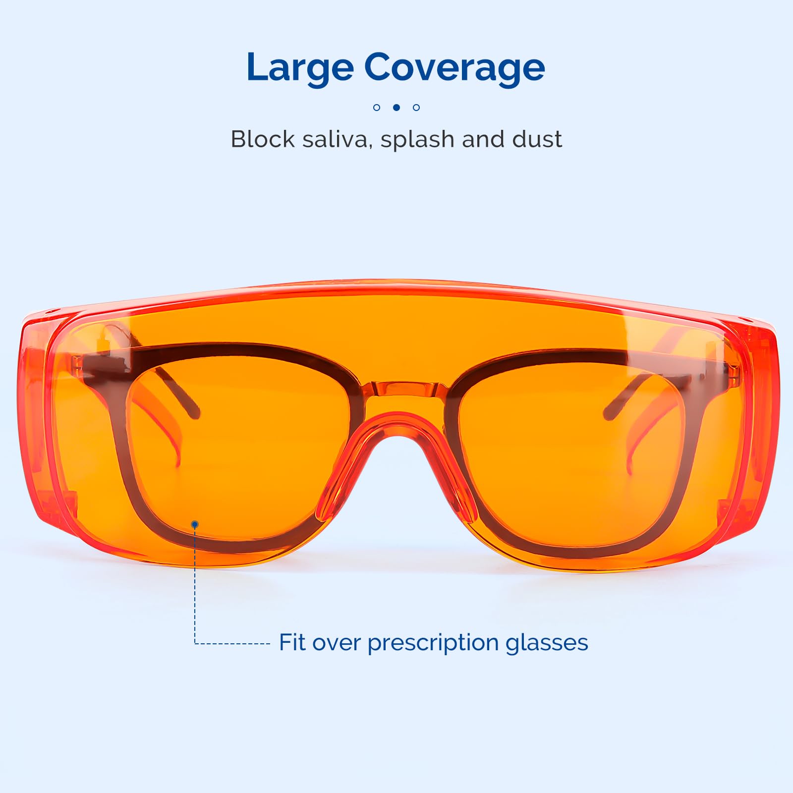 JMU Dental Curing Light Glasses - 1 Pack UV/LED Protection Eyewear for Teeth Whitening & Dental Procedures - Perfect for Dentists, Hygienists & At-Home Teeth Whitening Kits