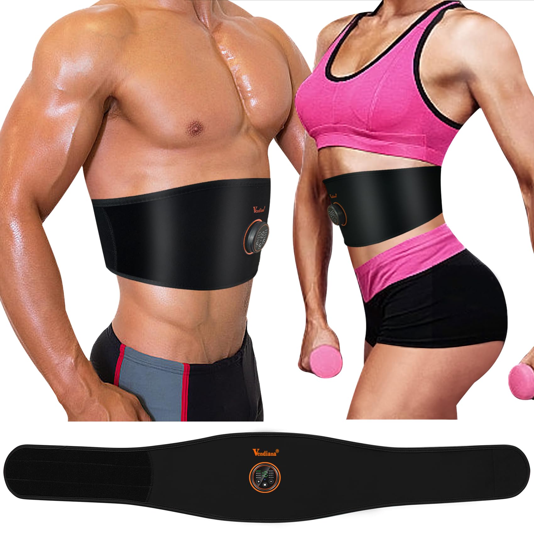 FDA Cleared ABS Stimulator - EMS Electronic Muscle Toner for Core Training, Muscle Recovery & Pain Relief | Portable Ab Machine Trainer for Home Gym Workouts, Post-Workout Recovery & Physical Therapy