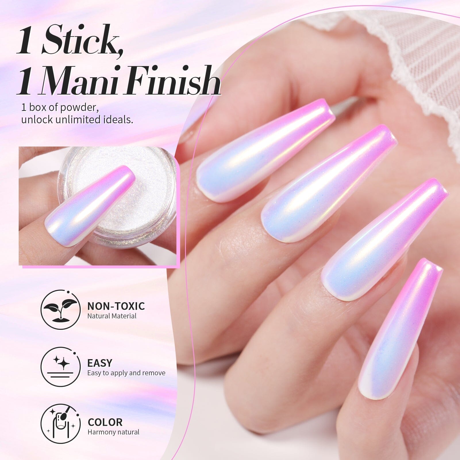 Aurora Chrome Nail Glitter Powder - 12 Colors Metallic Nail Art Dust for Gel & Acrylic Nails - Perfect for Manicure, Salon, Party & Special Occasions