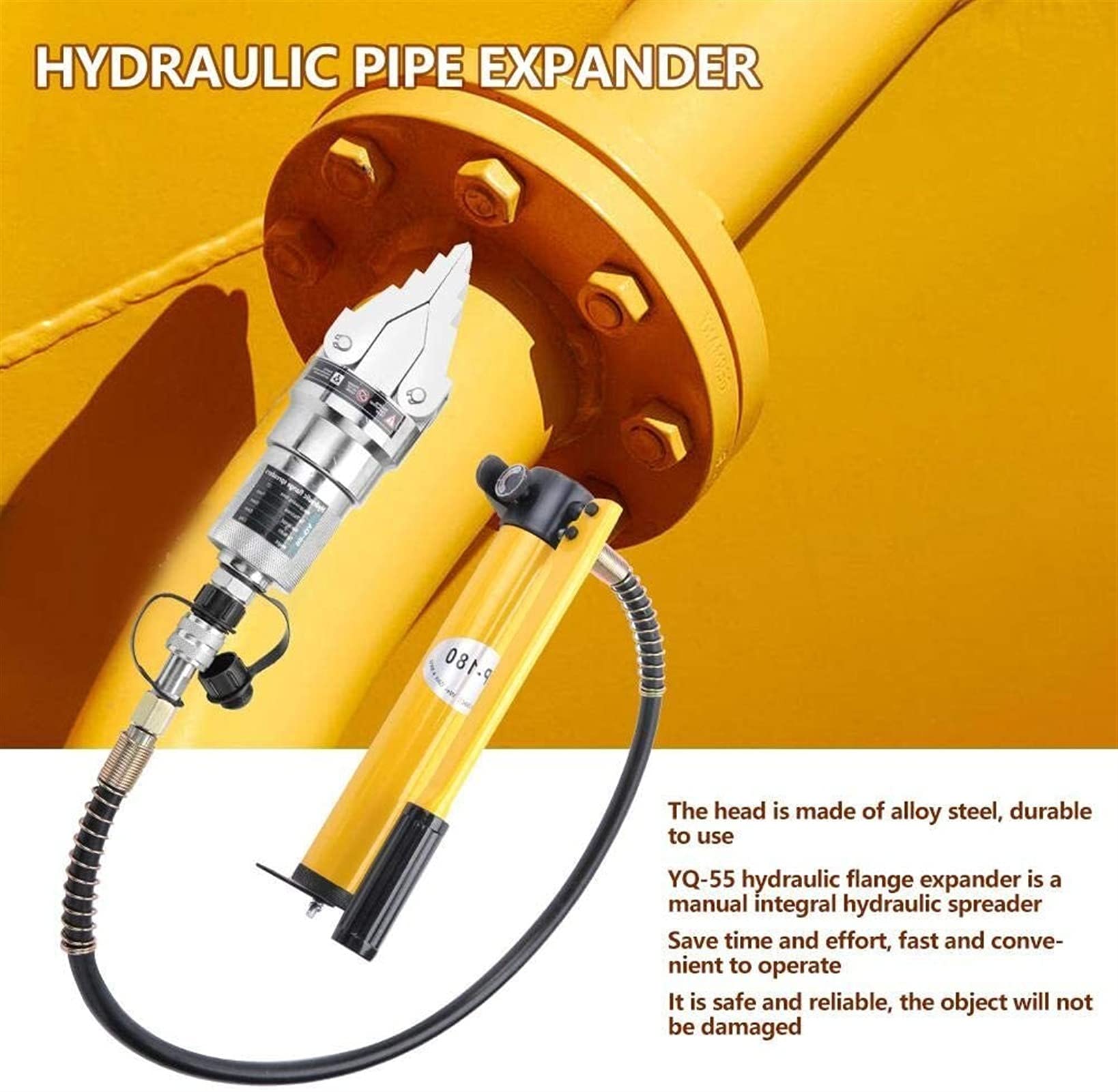 Hydraulic Flange Pipe Expander Spread Splitter Pliers Separator Tool - YQ-55 Model with 55mm Maximum Clearance for Pipe Repair & Maintenance | Heavy-Duty Hydraulic Tools for Plumbing, Construction & Industrial Applications
