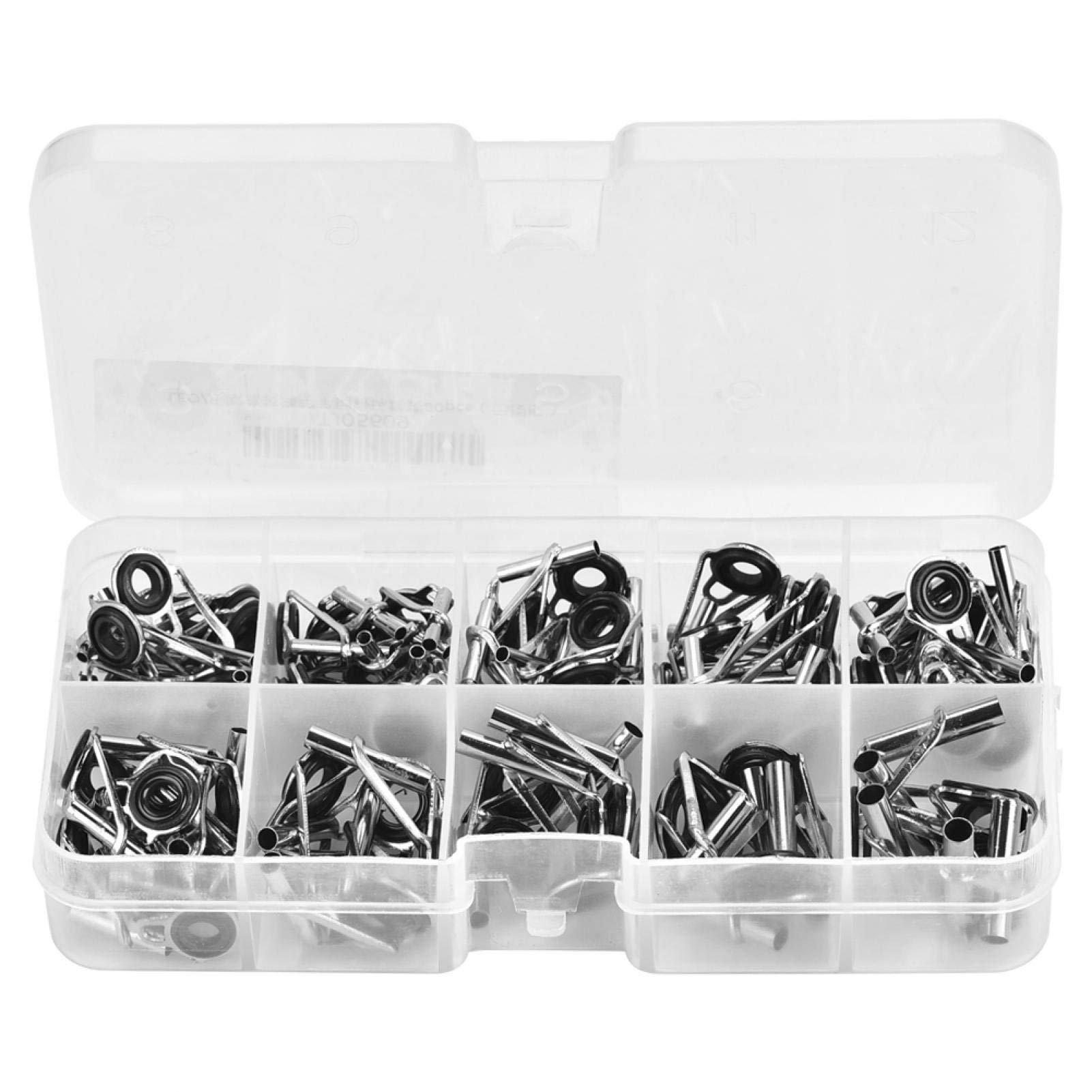 Premium 80Pcs Stainless Steel Fishing Rod Guide Tips - Easy to Install Replacement Guides for Fishing Rods - Perfect Gift for Anglers & Fishing Enthusiasts - Ideal for Freshwater & Saltwater Fishing Trips