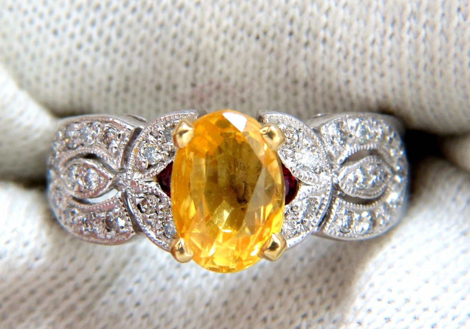 3.28 Carat Natural Yellow Sapphire Diamond Ring in Platinum - Elegant Engagement & Wedding Jewelry for Women