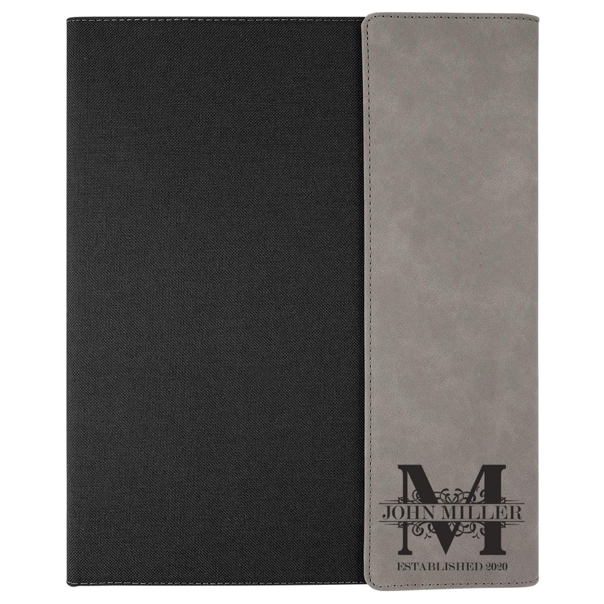 Custom Monogrammed Royal Canvas Portfolio with Notepad - Personalized Padfolio for Business Professionals & Gifts | Perfect for Office Meetings, Corporate Events & Executive Presentations