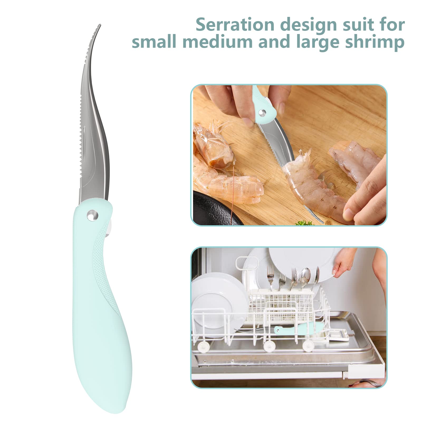 Premium Shrimp Deveining Tool with Sharp Stainless Steel Blade & Non-Slip Handle - Kitchen Essential for Easy Shrimp Peeling and Cleaning | Perfect for Home Cooking, Seafood Prep, and Restaurant Use