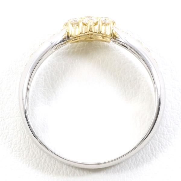 18K Yellow Gold and White Gold Diamond Ring for Women - Elegant Wedding, Engagement, Anniversary Jewelry Gift