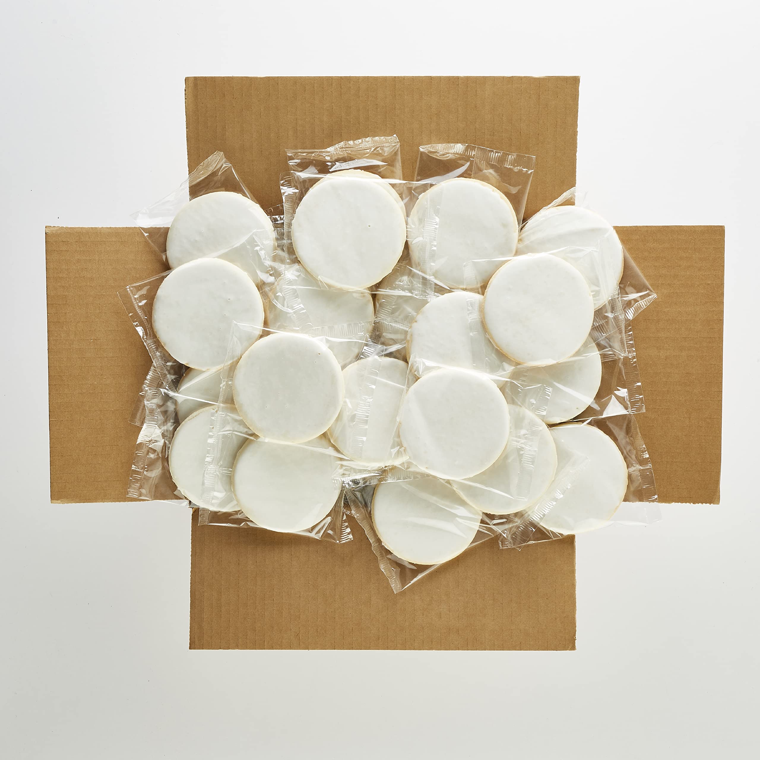 50-Pack Nut-Free White Iced Smiley® Sugar Cookies - Perfect for Birthday Parties, School Events & Holiday Celebrations