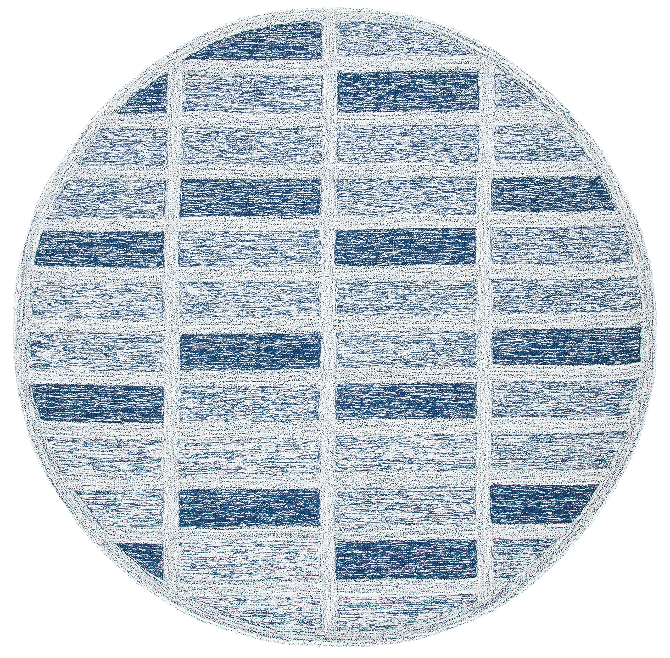 SAFAVIEH Cambridge Collection 6-Foot Round Navy Blue Wool Area Rug - Handmade Modern Premium Rug for Living Room, Bedroom & Office Decor (CAM732N)