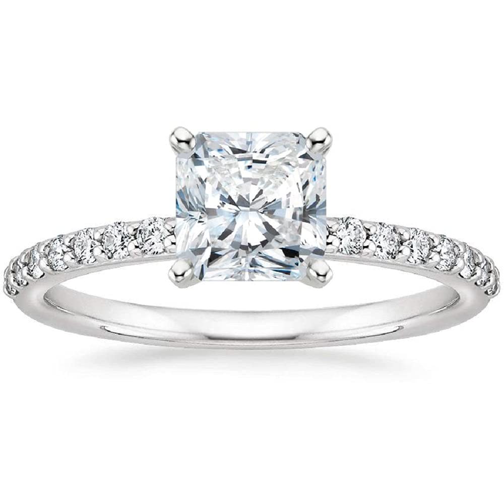 2.50 CT Gemonite Colorless Moissanite Engagement Ring Set - Sterling Silver & Solid Gold Wedding Band, Diamond Halo Solitaire Bridal Ring for Women - Perfect for Proposals, Anniversaries & Romantic Gifts