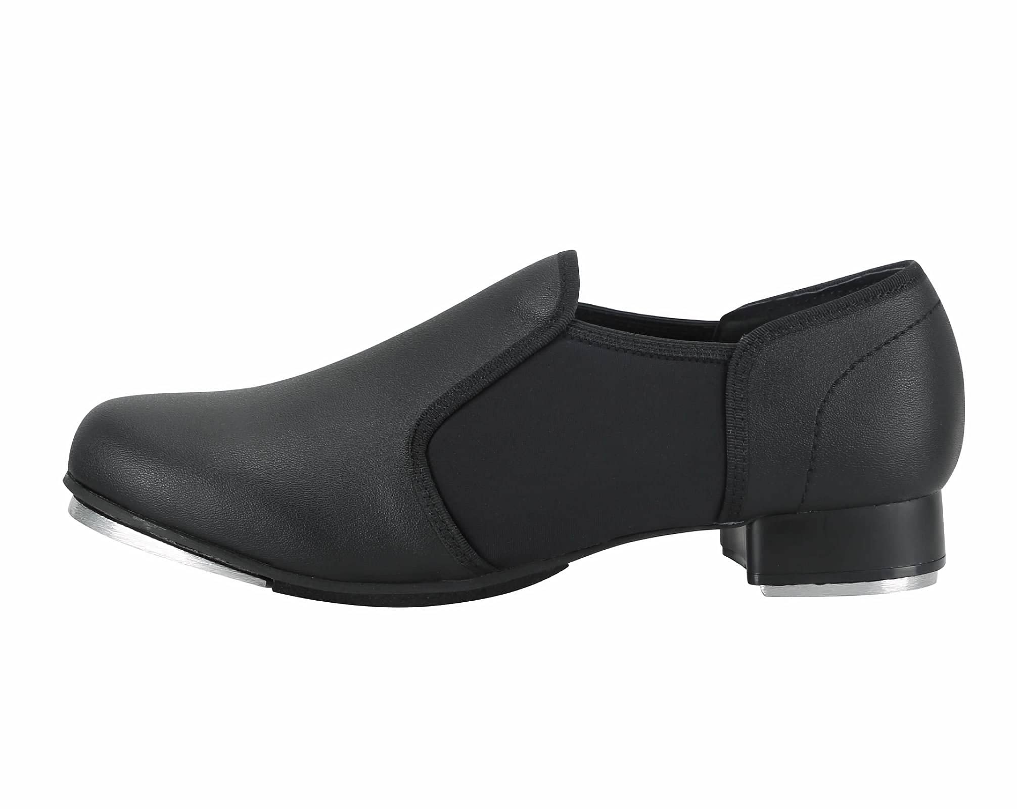 Dynadans Manmade Leather Slip-On Tap Dance Shoes for Women & Men - Comfortable & Durable for Practice, Performances, and Social Dancing