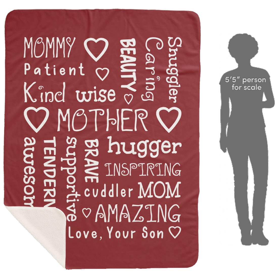 Custom Personalized Blanket for Mom from Daughter & Son - Mothers Day Gift with Kids Names - 'To My Mom We Love You' Sherpa Throw Blanket 60