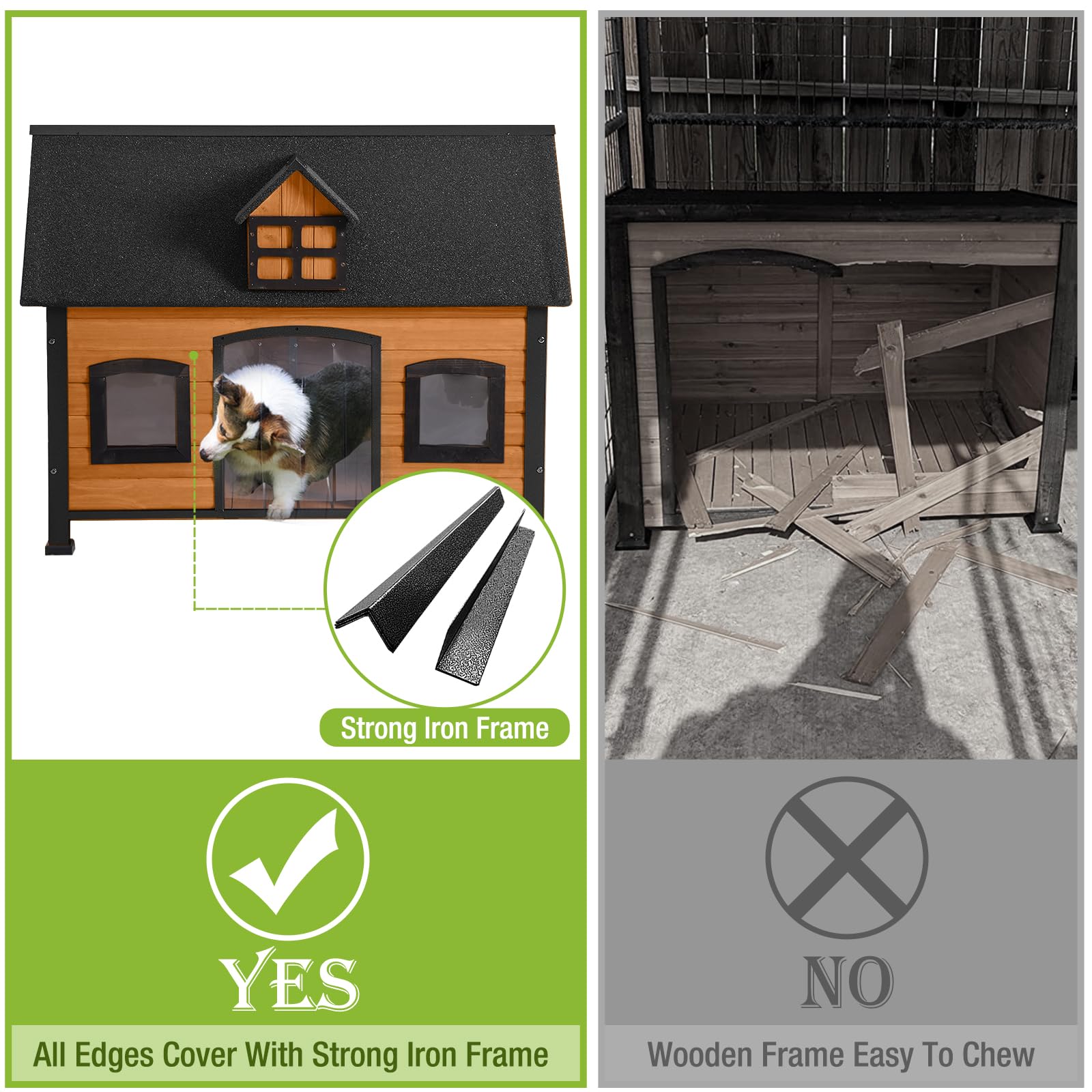 GUTINNEEN Waterproof Dog House - Indoor & Outdoor Metal Frame Kennel for Small, Medium & Large Dogs | Perfect for Backyard, Patio & Camping Use