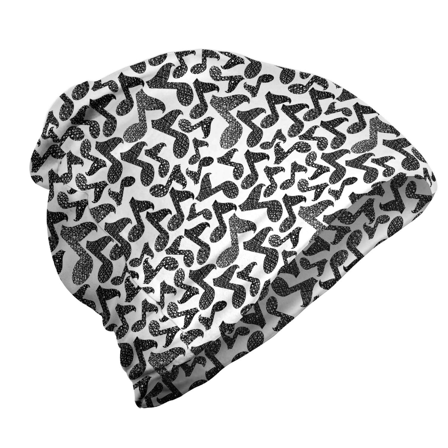 Ambesonne Unisex Beanie - Sketchy Doodle Art Design for Men & Women - Warm Winter Knit Hat for Hiking, Camping & Outdoor Activities