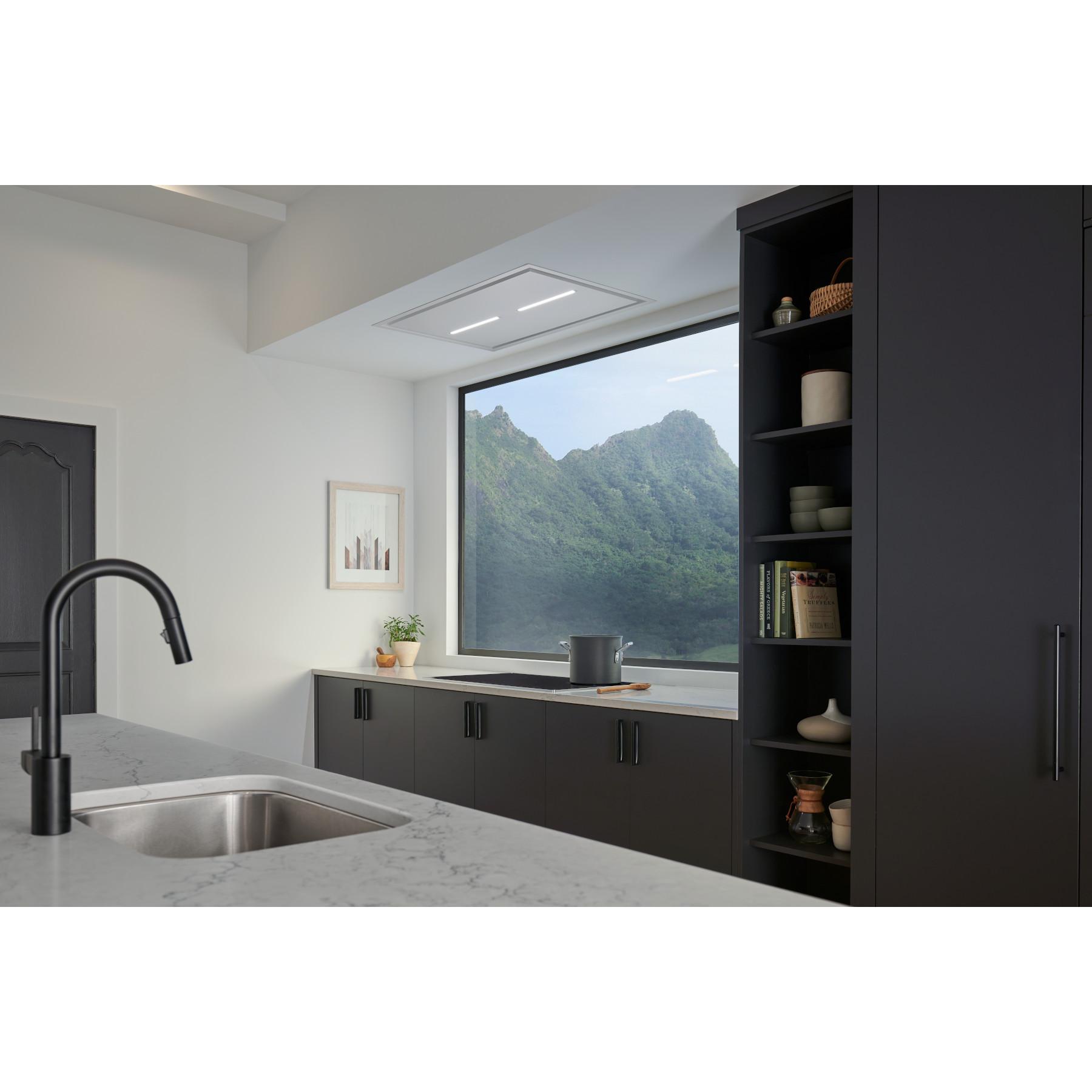 HBC143EWH 43 Inch White Ceiling Mounted Range Hood with LED Light - Powerful Kitchen Ventilation for Smoke & Odor Removal - Ideal for Home Chefs & Modern Kitchens (HBC1 Series)