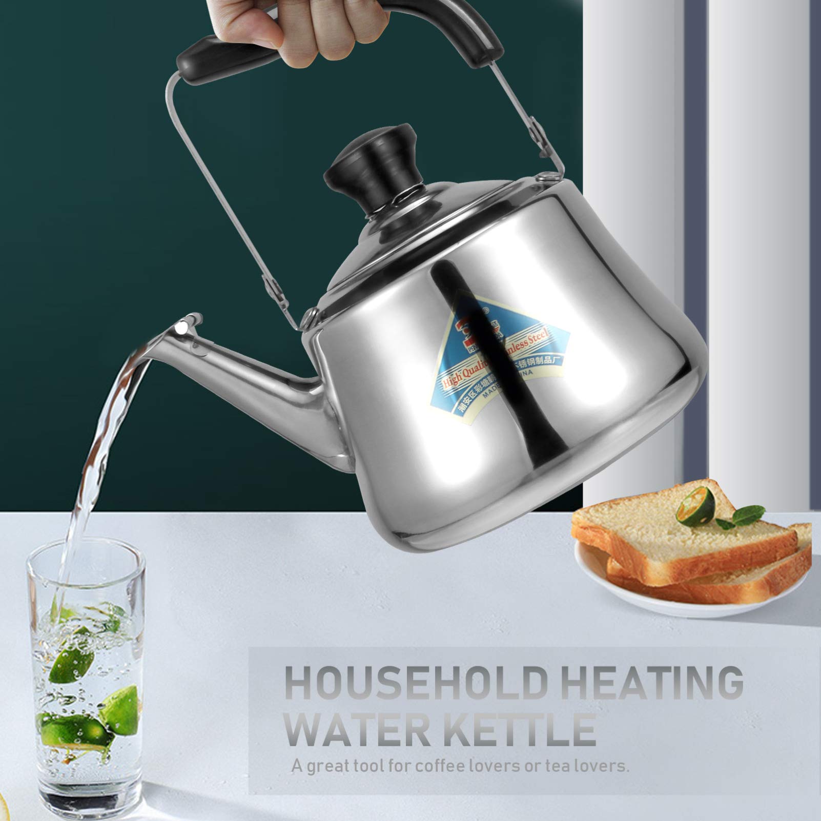 DOITOOL 1pc Stainless Steel Whistling Tea Kettle - Large Capacity Chirping Water Kettle for Home & Kitchen - Perfect for Stovetop Brewing, Camping, and Daily Tea Making