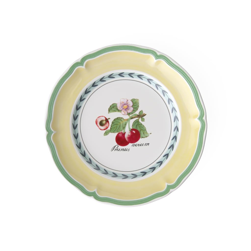 Villeroy & Boch French Garden Valence 6.5-inch Bread & Butter Plate Set - Premium Porcelain Dishware in Cherry White & Multicolor for Breakfast, Tea Party & Elegant Dining