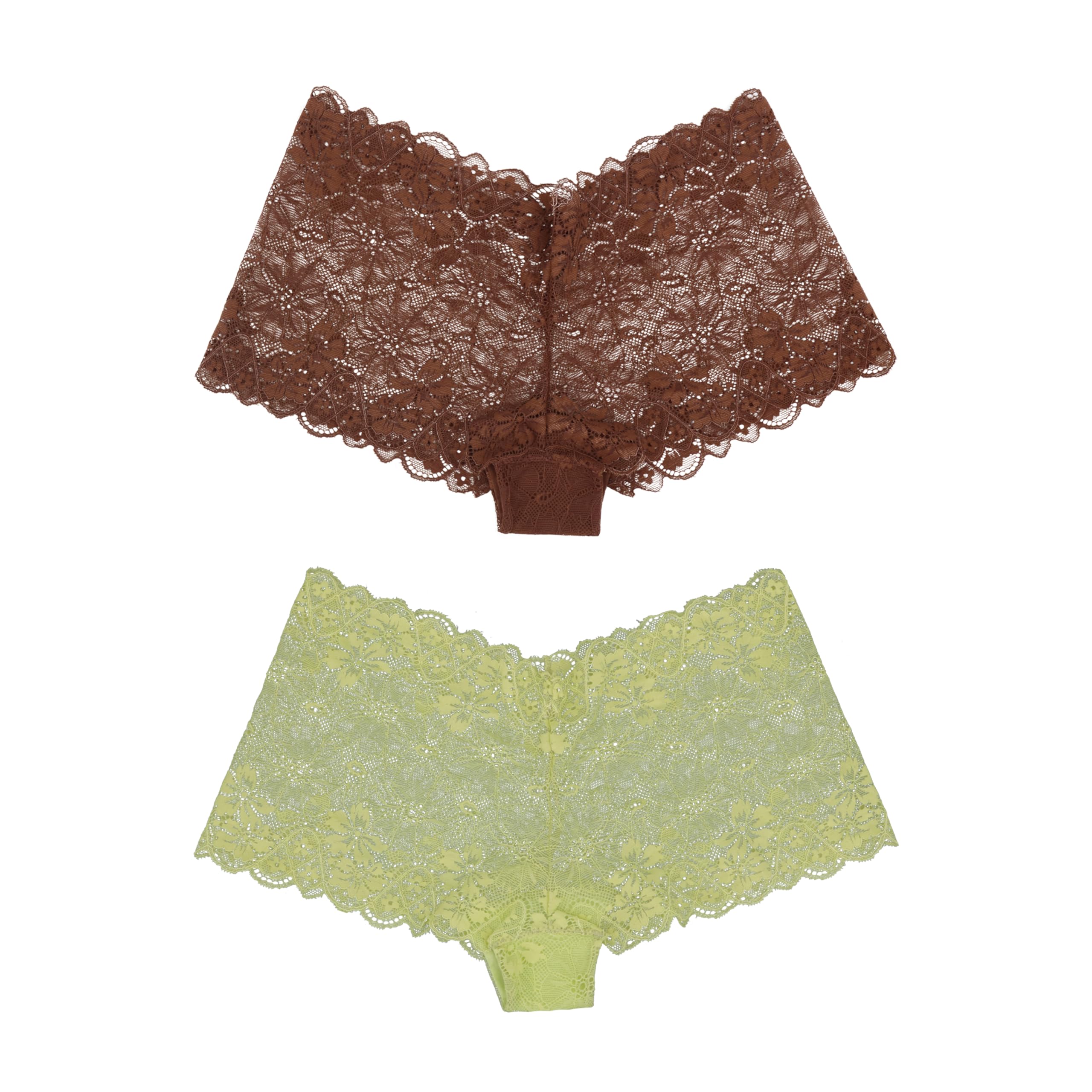 Curve Muse Women's Sheer Lace Tanga Hipster Boyshort Panties Underwear - 6 Pack Soft Comfortable Everyday Wear for Work, Sleep & Special Occasions