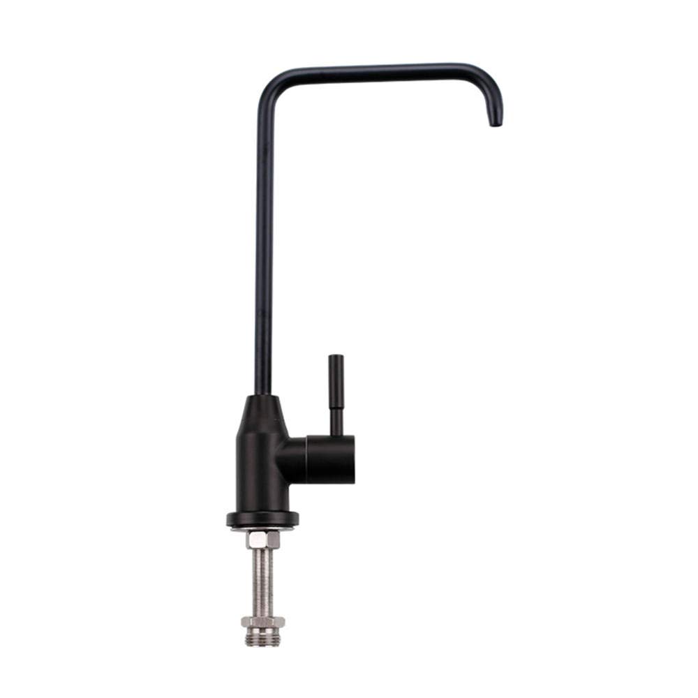 Black Stainless Steel Kitchen Water Filter Faucet - Pure Drinking Water Tap with Straight Design for Home & Office Use
