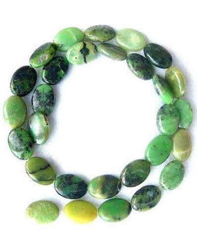 Shockingly Rare Chrysoprase Oval Bead Strand 108453 - Natural Gemstone Beads for Jewelry Making, DIY Bracelets, Necklaces & Craft Projects - Perfect for Bohemian, Handmade & Healing Crystal Jewelry Designs